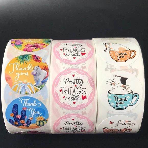 1500 thank you stickers (3) rolls size 1” - Picture 4 of 4